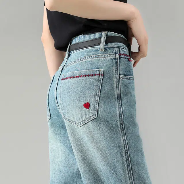 【dme】 春秋季畅销款高腰筷子裤女显瘦窄版直筒牛仔裤 女款