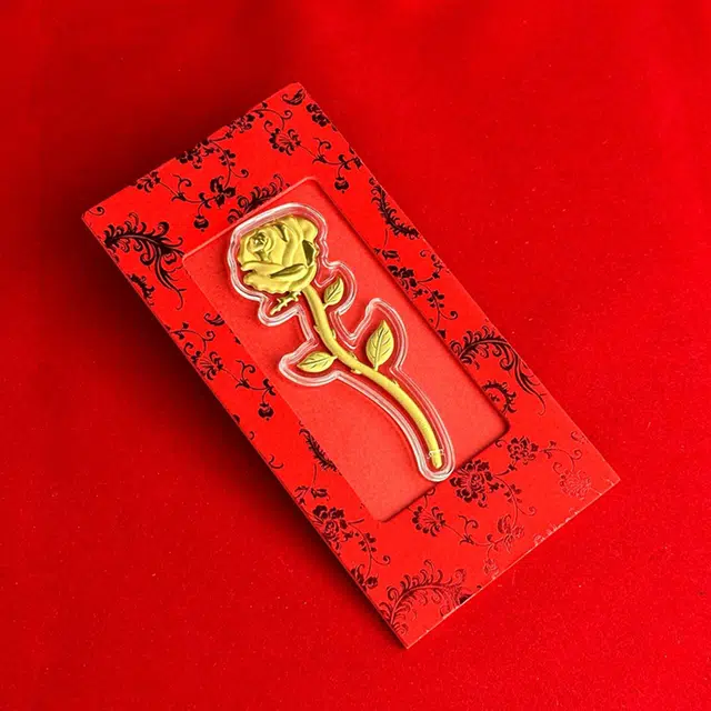 七度 玫瑰花金贴 精致轻奢小众高级感 吸进招财纪念收藏储蓄创意潮流时尚 金 挂件 男女同款情侣款