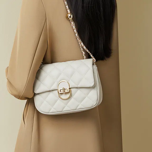 Red Dragonfly Quilted Leather Bag