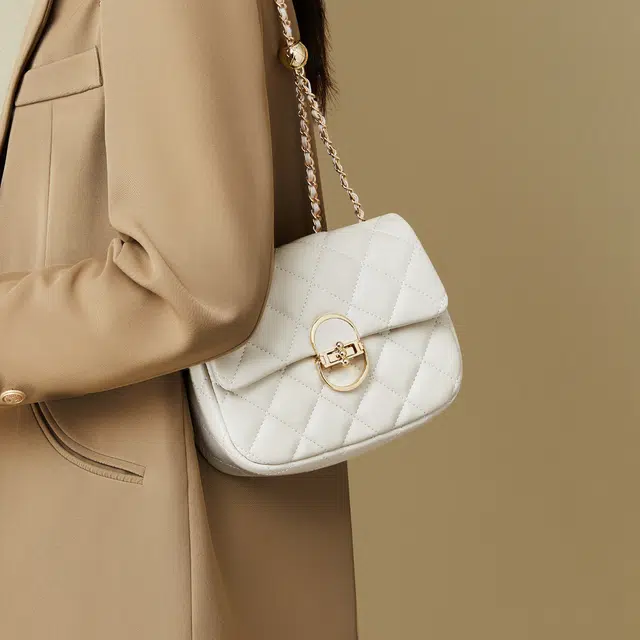 Red Dragonfly Quilted Leather Bag