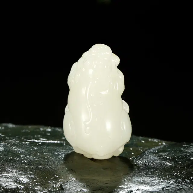 玉说 国潮貔貅玉坠 脂白仿古瑞兽皮休挂件 和田玉吊坠 白玉/青白玉 男女同款情侣款