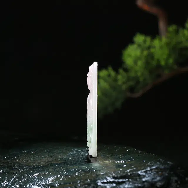 玉说 古风荷花观音 娇艳粉色 独山玉 玉石吊坠 男女同款情侣款