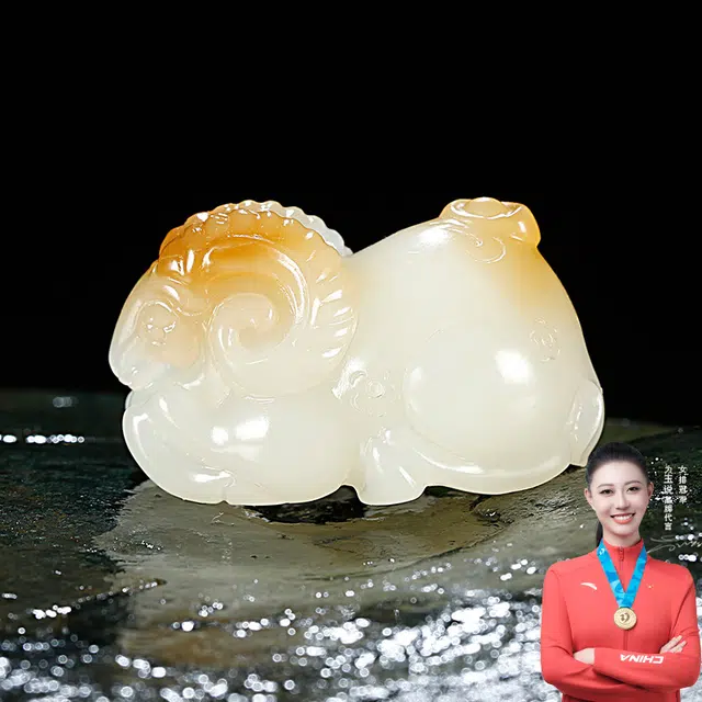 玉说 国风生肖羊玉坠 糖白立体小羊挂件 喜气洋洋 吊坠 白玉/青白玉 男女同款情侣款