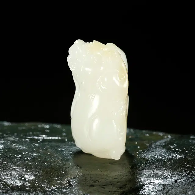 玉说 国潮貔貅玉坠 脂白仿古瑞兽皮休挂件 和田玉吊坠 白玉/青白玉 男女同款情侣款