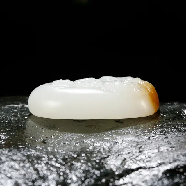 玉说 国潮观音玉坠 糖白大象普贤菩萨挂件 和田玉吊坠 白玉/青白玉 男款