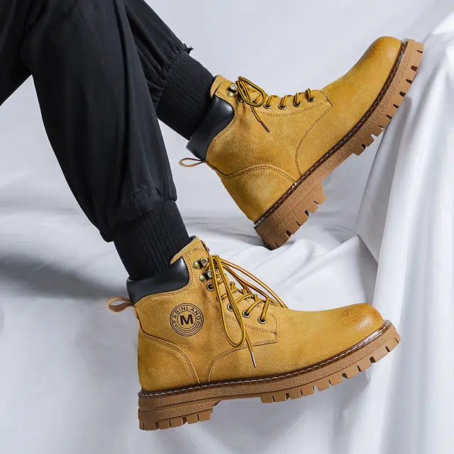 猪皮 加绒保暖舒适潮流百搭户外美式高街风格 马丁靴 男款