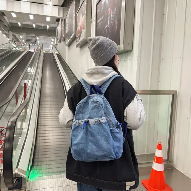 巴朗熊 潮流休闲百搭 牛仔布 双肩包 常规 女款 多色