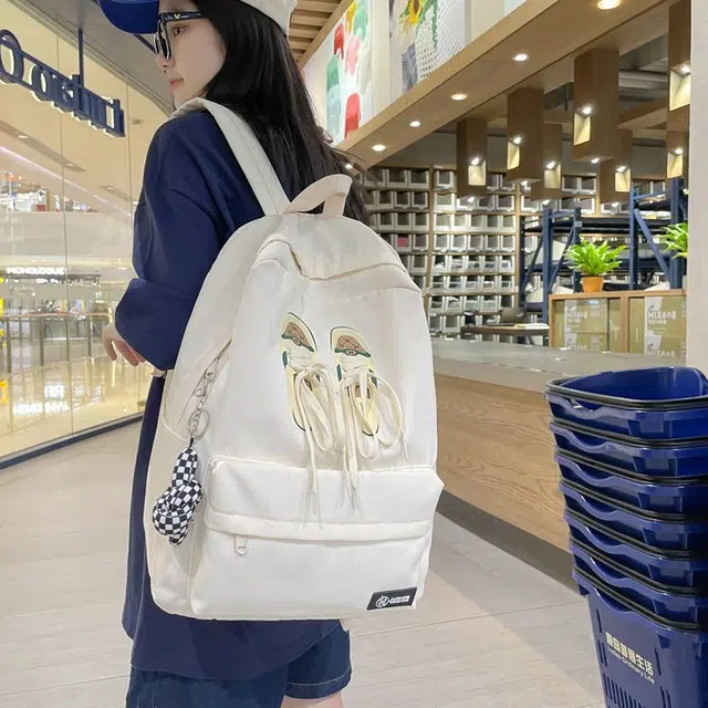 巴朗熊 高中初中生小众大容量潮韩版百搭休闲 双肩包 尼龙 男女同款情侣款 多色