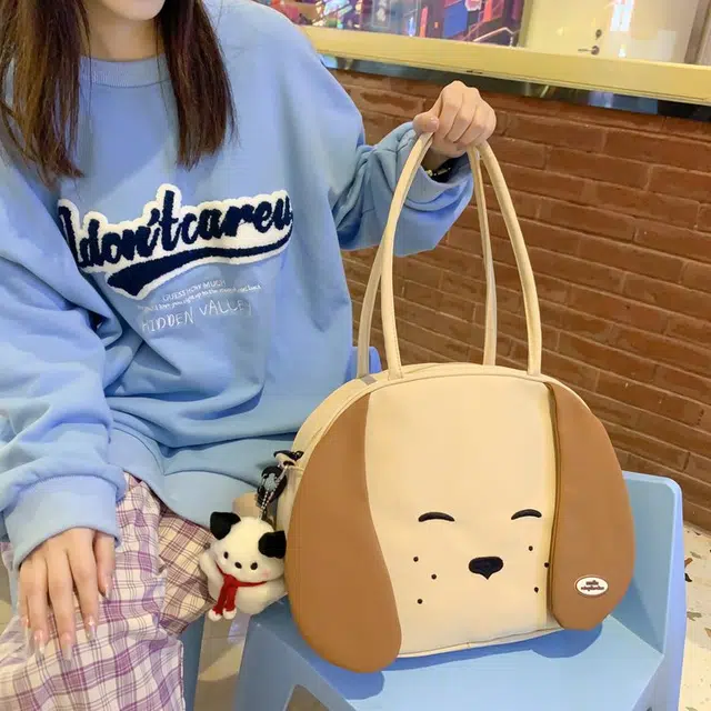 巴朗熊  可爱小狗包包女日系休闲百搭学生斜挎包女卡通少女手提单肩包
