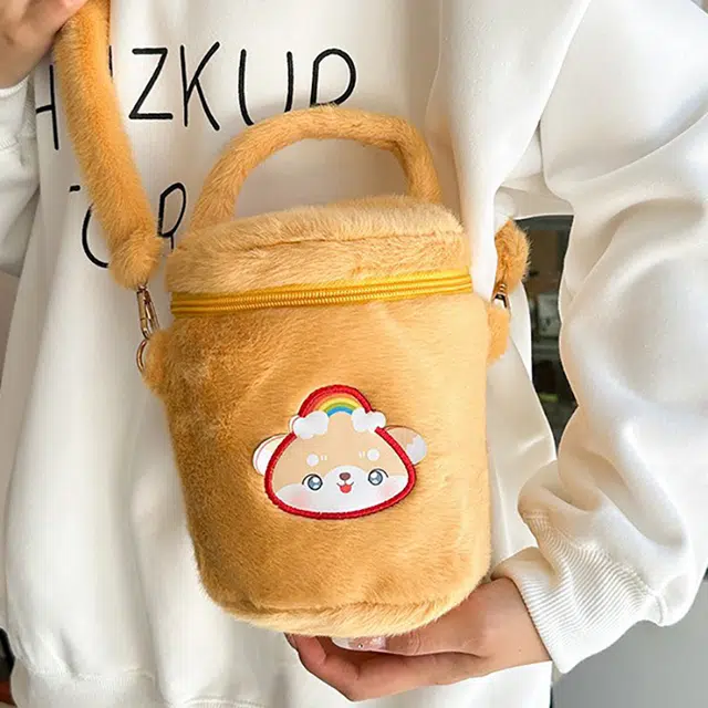 巴朗熊 可爱毛毛甜美卡通 毛绒 斜挎包 男女同款情侣款 多色