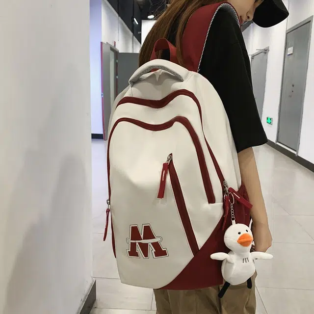 巴朗熊 美式复古大容量百搭 尼龙 双肩包 常规 男女同款情侣款 多色