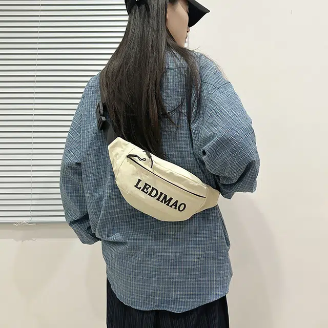 巴朗熊 日系撞色休闲简约百搭包 尼龙 腰包 常规 男女同款情侣款 多色