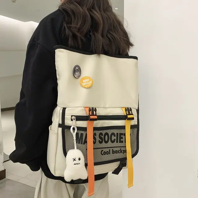 巴朗熊  韩系双肩包多功能单肩斜挎包尼龙日系简约学生背包休闲旅行初中书包 男女同款情侣款 多色