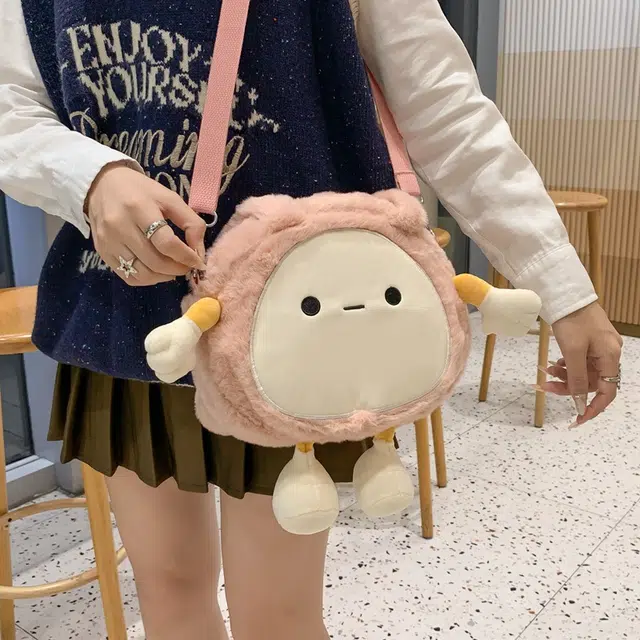巴朗熊  日系可爱毛绒小包包女卡通少女软妹学生单肩斜挎包