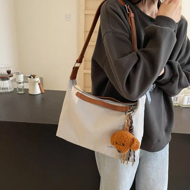 巴朗熊 休闲复古磨砂感通勤 帆布 帆布包手提包 男女同款情侣款 多色