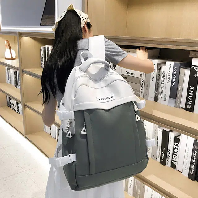巴朗熊 秋季新款洋气耐用耐脏拼接通勤 尼龙 双肩包 女款 多色
