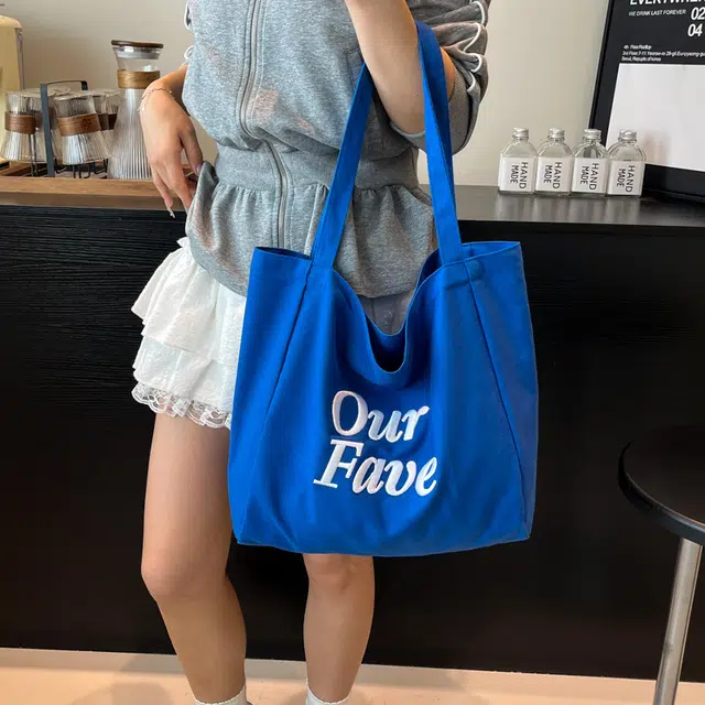巴朗熊 韩版字母刺绣手提托特包 帆布 单肩包 女款 多色