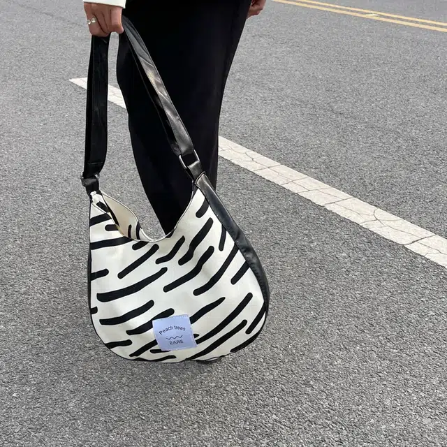 巴朗熊 简约百搭斑马纹 帆布 帆布包单肩包 女款 多色