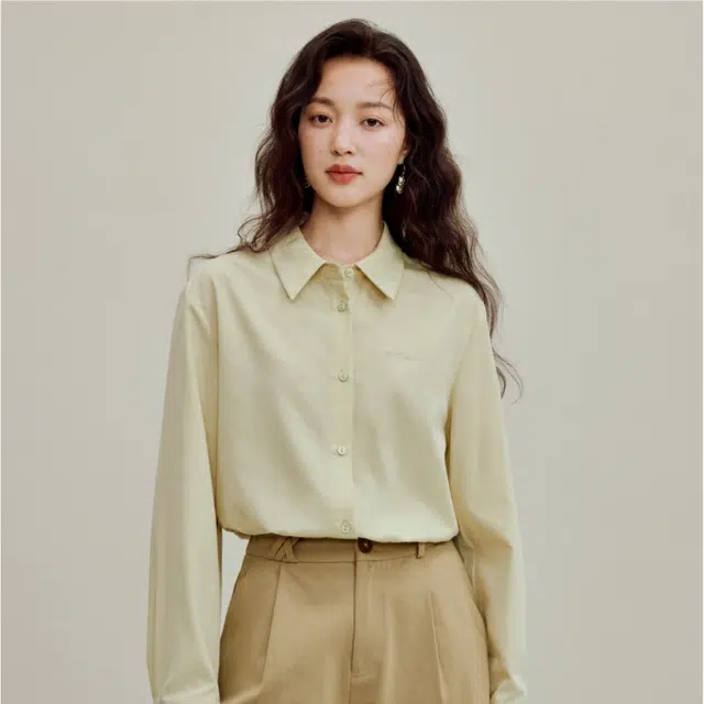 茵曼 休闲刺绣衬衣设计感翻领长袖衬衫 女款