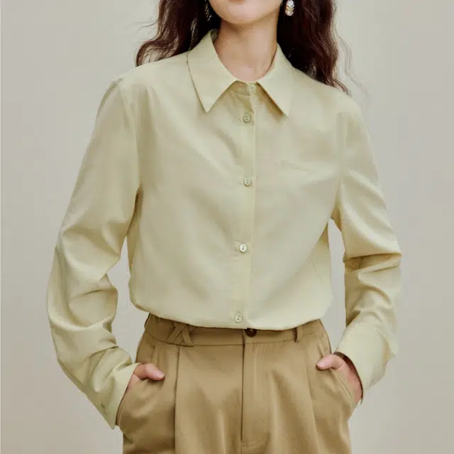茵曼 休闲刺绣衬衣设计感翻领长袖衬衫 女款