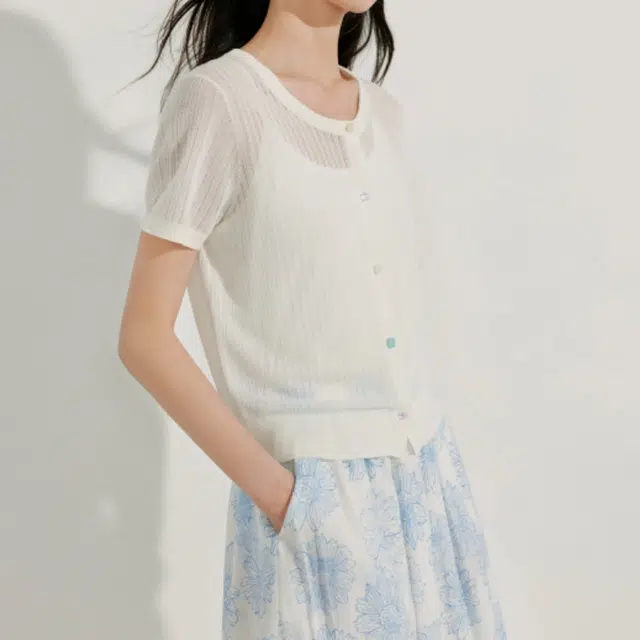 茵曼 舒适时尚休闲短袖针织衫 女款