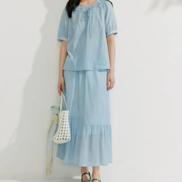 茵曼 法式系带宽松短袖衬衫 女款