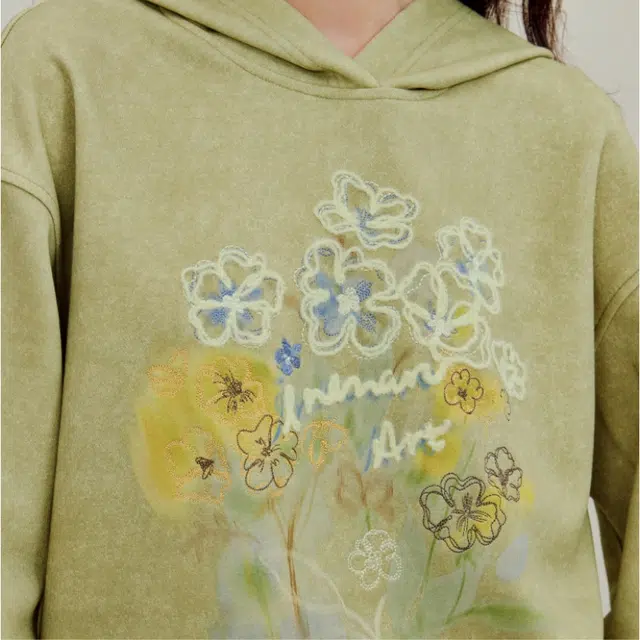 茵曼 空气层炒色印绣花百搭宽松潮流宝藏显瘦印花早秋穿搭保暖内搭平价连帽带帽入秋时尚薄氛围卫衣 女款