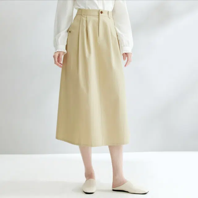 茵曼 纯色宽松简约休闲长裙 女款