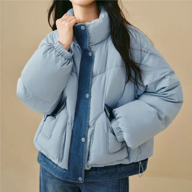 茵曼 百搭简约舒适时尚长袖面包羽绒服 女款