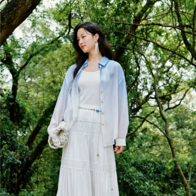 茵曼 丁达尔渐变法式长袖上衣外套衬衫 女款