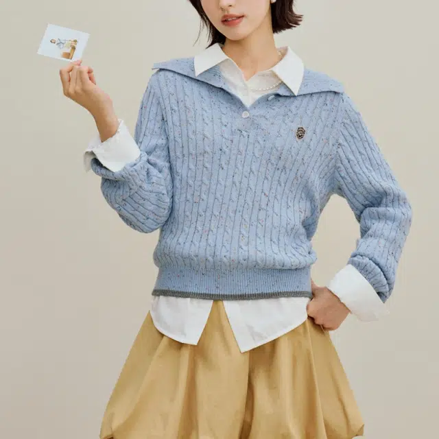 茵曼 通勤简约舒适百搭针织衫 女款