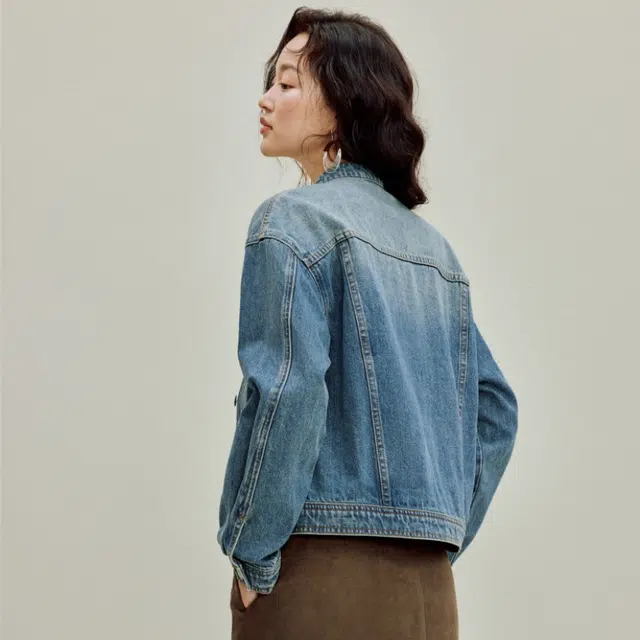 茵曼 复古立领宽松百搭长袖截短外套 女款