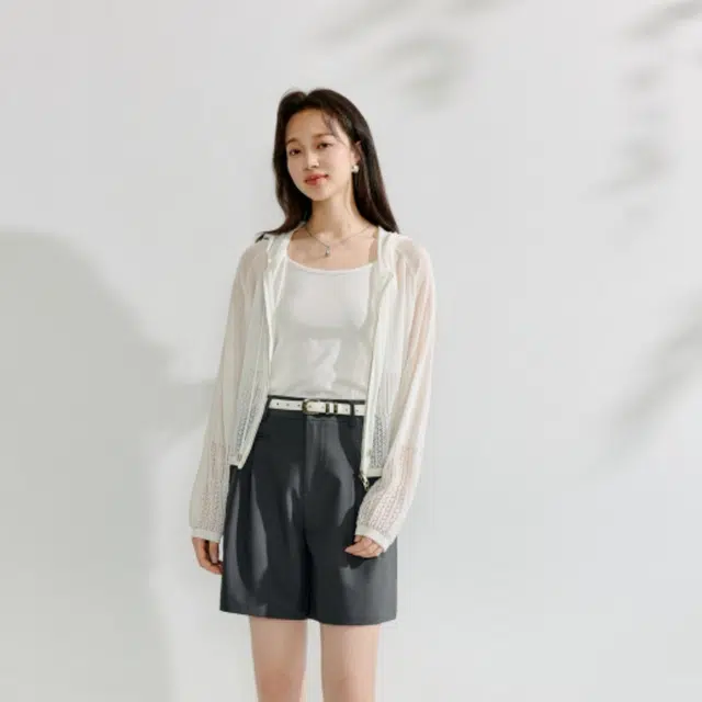 茵曼 时尚舒适百搭长袖衬衫 女款 本白