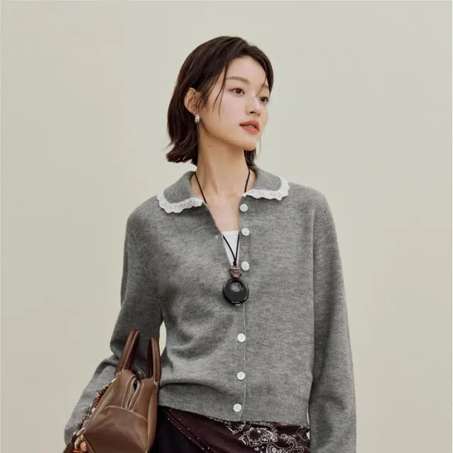 茵曼 翻领简约通勤舒适时尚针织衫 女款