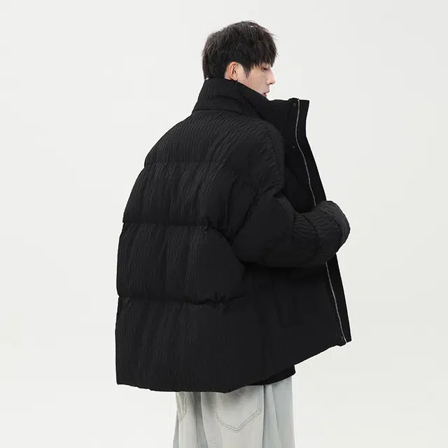 木林森 美式高街条纹时尚纯色防寒防冻防风品牌棉服 男女同款