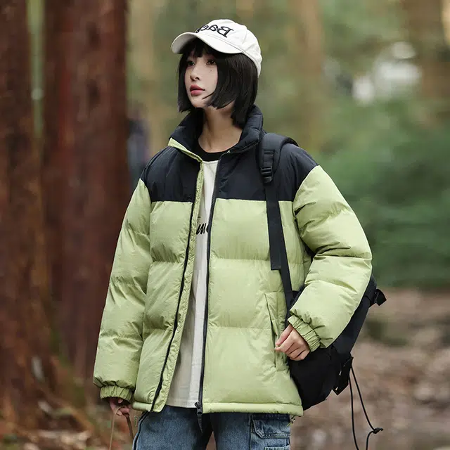 木林森 户外日常通勤旅游抗冻保暖御寒防风防泼水拼接休闲立领长袖棉服 男女同款
