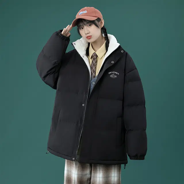 木林森 立领拉链舒适棉服 男女同款