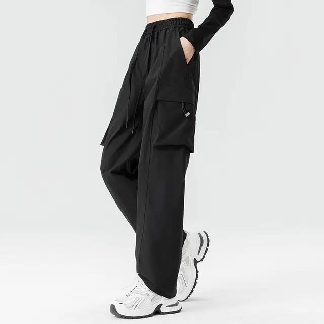 木林森 户外防风防泼水抗刮耐磨休闲裤 男女同款 黑色