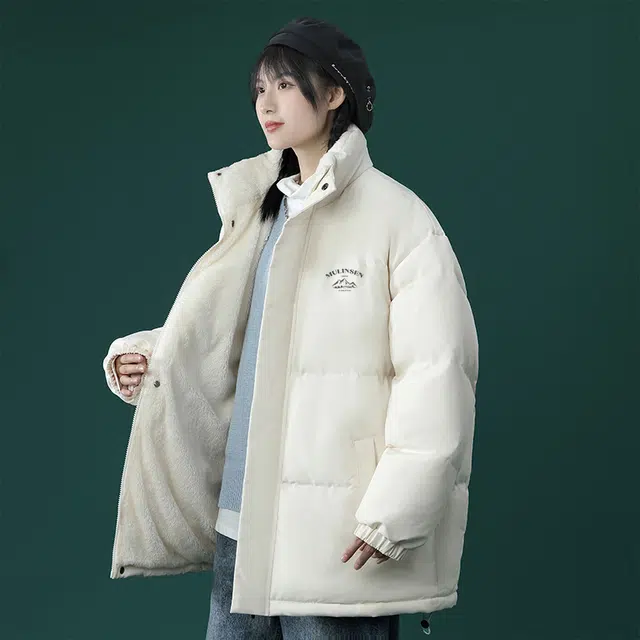 木林森 立领拉链舒适棉服 男女同款