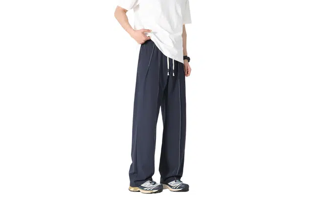 木林森 户外运动防风防水纯色宽松直筒休闲裤 男女同款