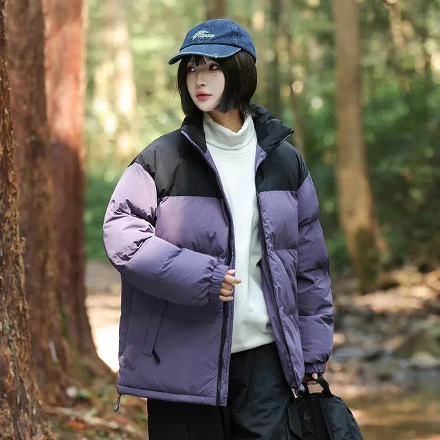 木林森 户外日常通勤旅游抗冻保暖御寒防风防泼水拼接休闲立领长袖棉服 男女同款
