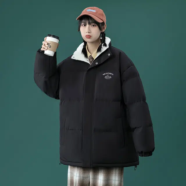 木林森 立领拉链舒适棉服 男女同款