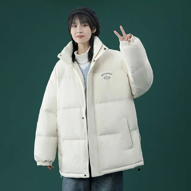 木林森 立领拉链舒适棉服 男女同款