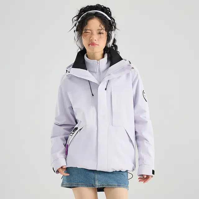 木林森 户外防风防寒防泼水透气耐磨可拆卸摇粒绒内胆锁温保暖三合一冲锋外套夹克 男女同款