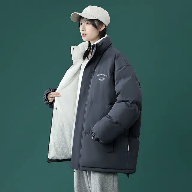 木林森 立领拉链舒适棉服 男女同款