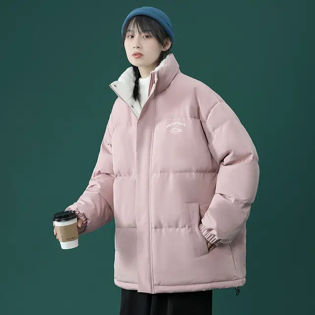 木林森 立领拉链舒适棉服 男女同款