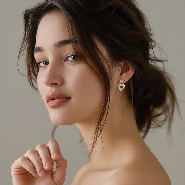 耳语 月光之吻系列巴黎浪漫爱心 母贝 耳环 女