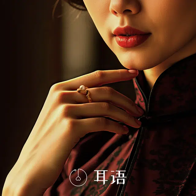 繁花系列 耳语 轻奢珍珠 合金 戒指 女款 金色