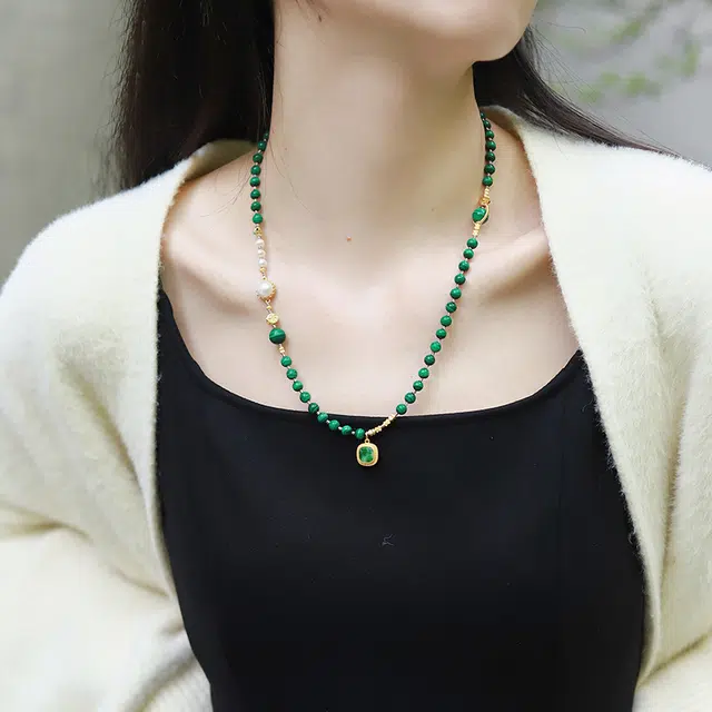 游思集 青黛 孔雀石 项链 女款