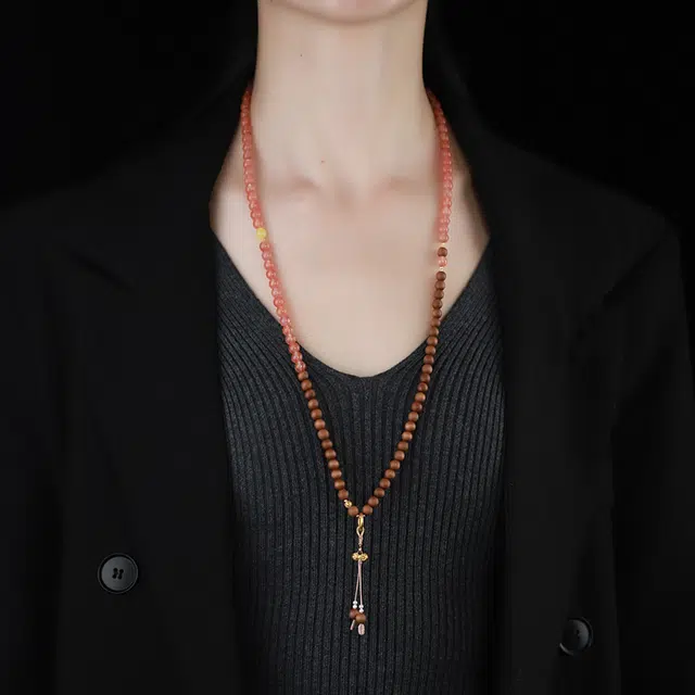 游思集 四季·兰时 玛瑙 木作项链 男女同款情侣款 檀木